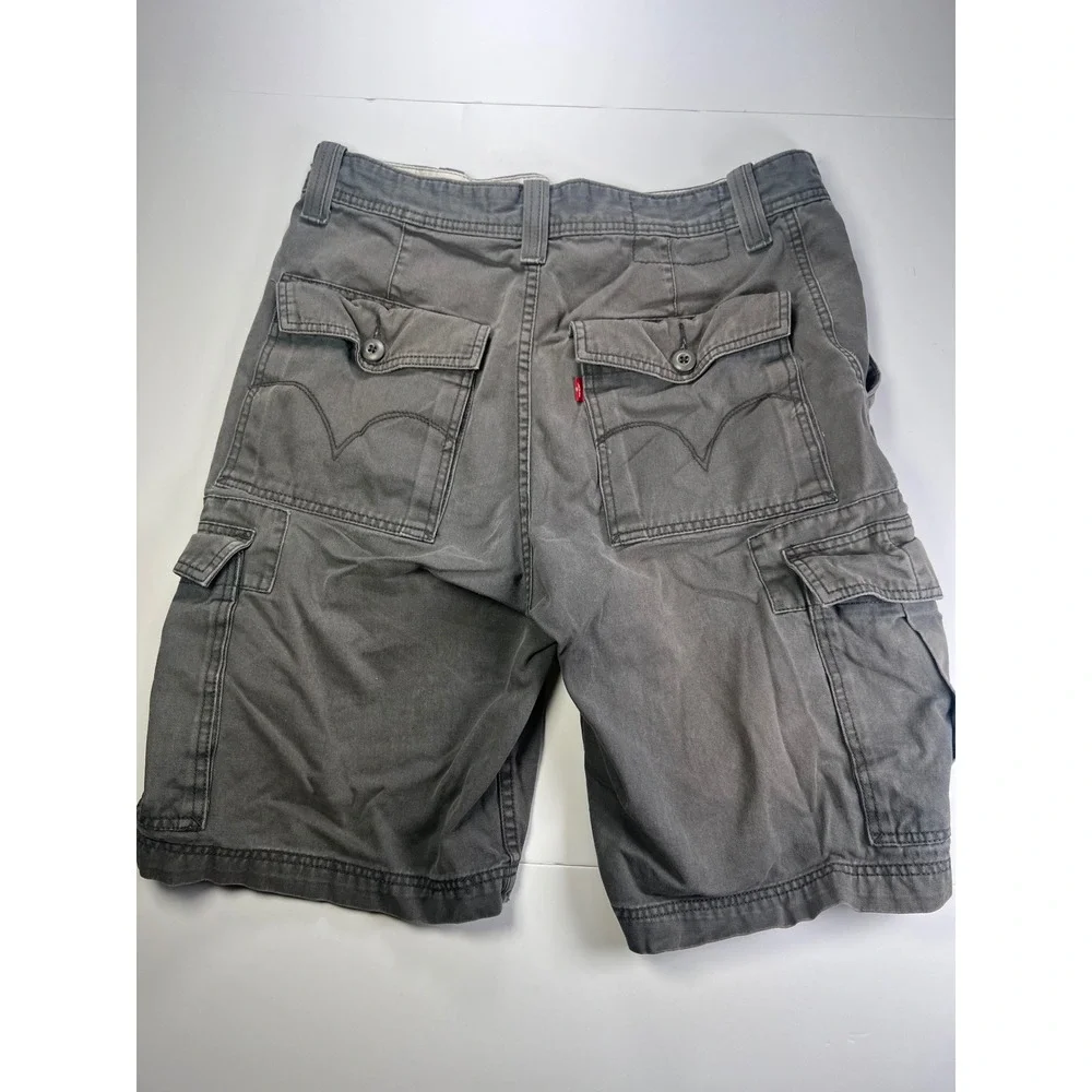 Levi's Cargo Shorts Mens 32 Charcoal Gray Cotton Utility Multi Pocket Workwear